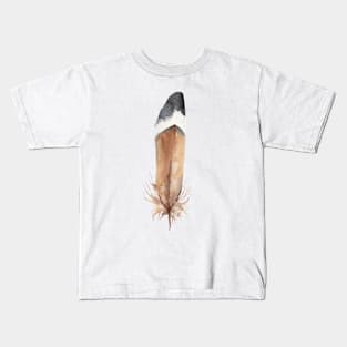 Pennaceous Feather. Watercolor Kids T-Shirt